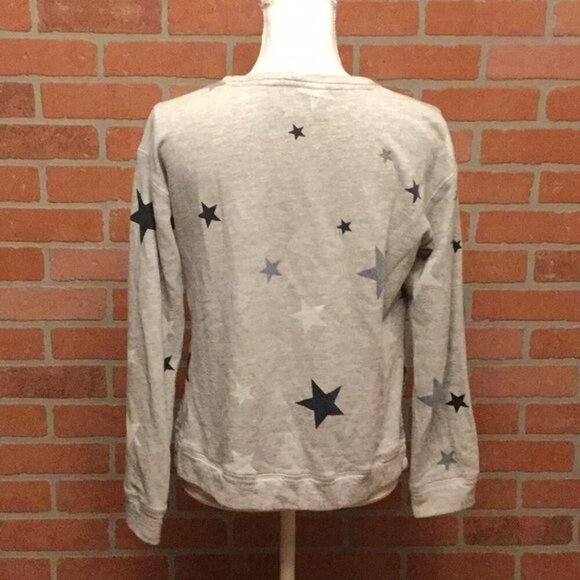 Sundry Womens Stars Top Sweatshirt Size 0 gray long sleeve athleisure comfy - Picture 4 of 8